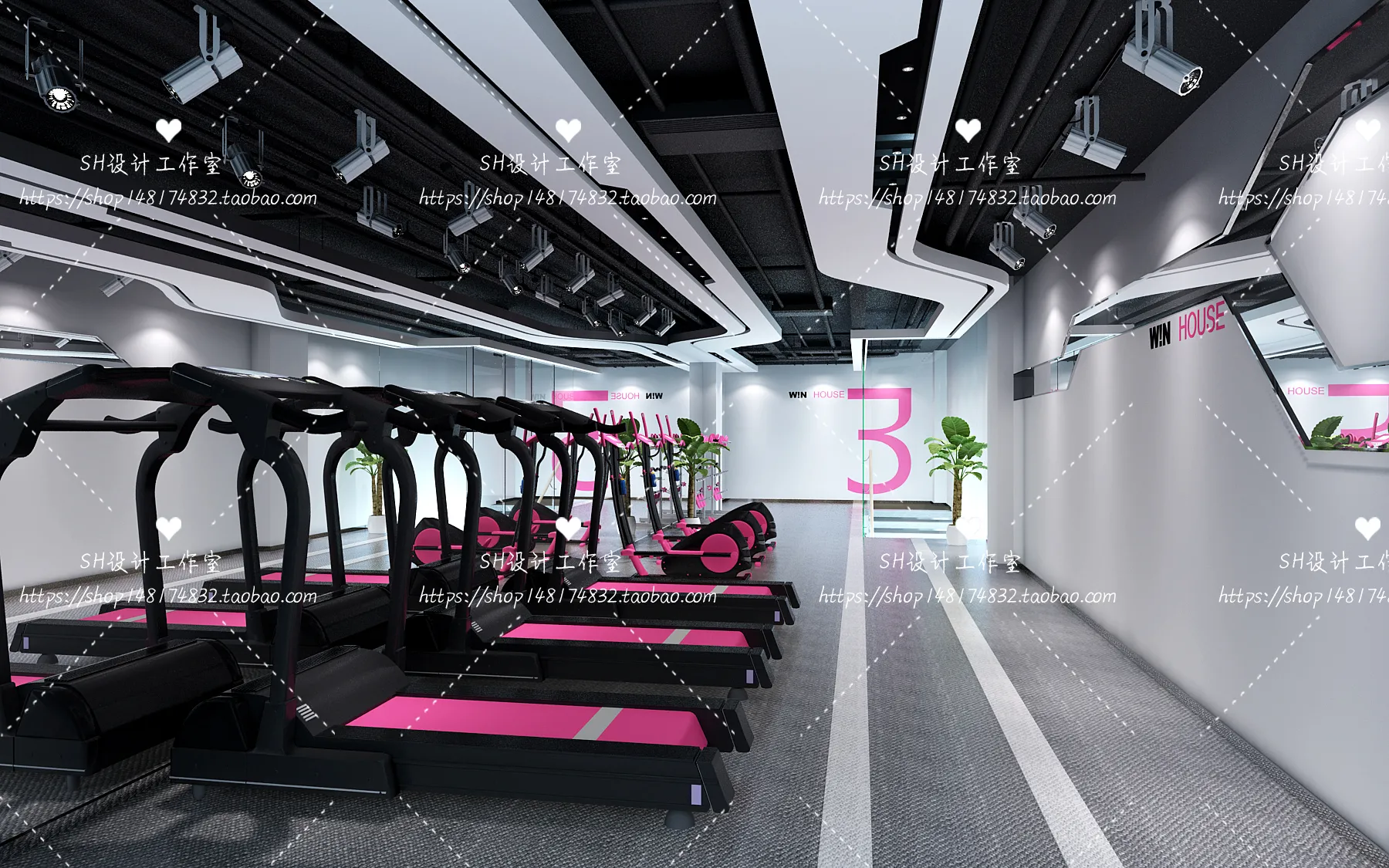 GYM AND YOGA 3D SCENES – VRAY RENDER – 048