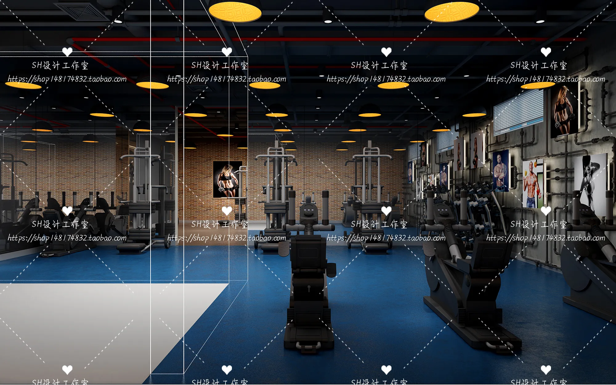 GYM AND YOGA 3D SCENES – VRAY RENDER – 053