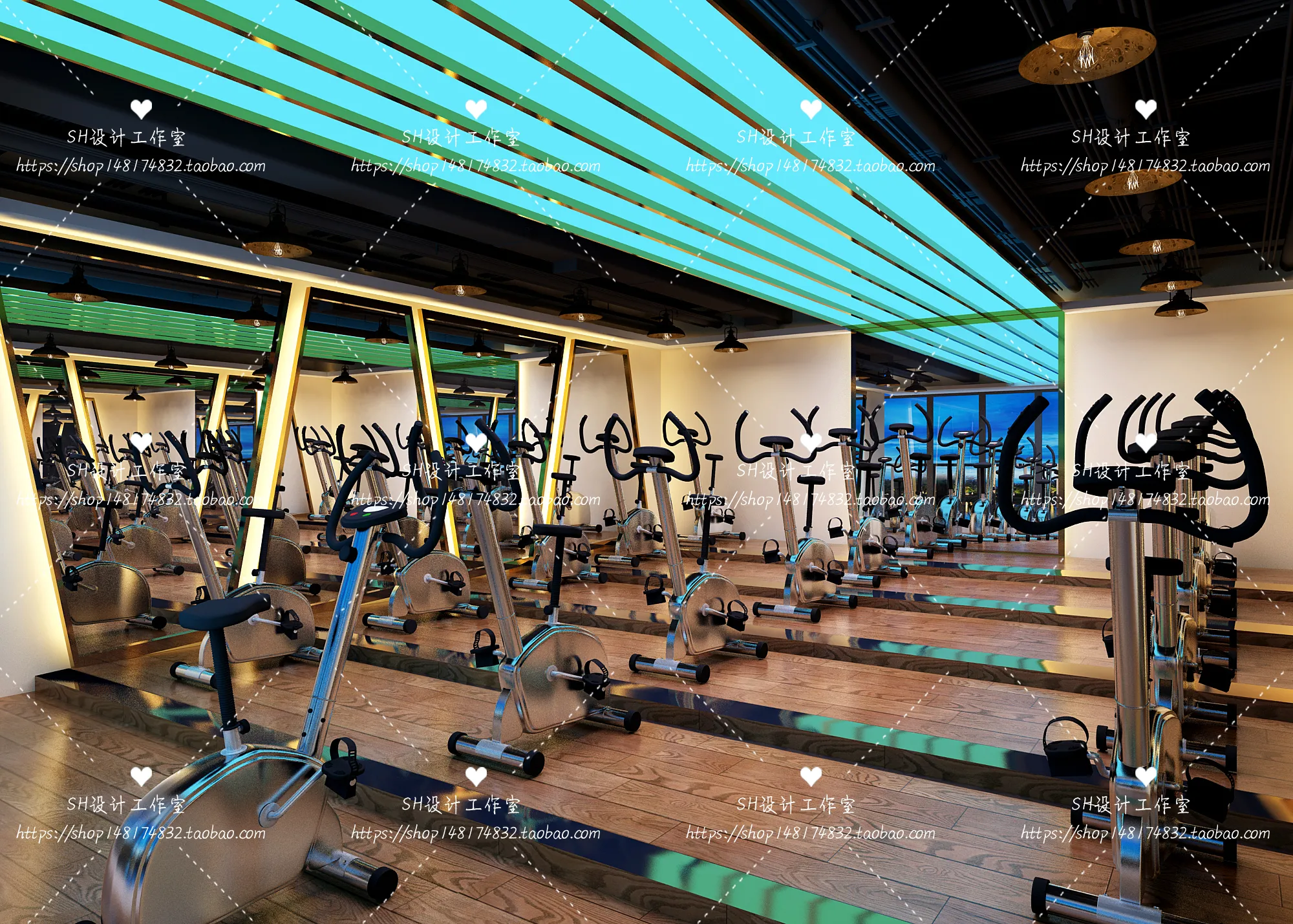 GYM AND YOGA 3D SCENES – VRAY RENDER – 058