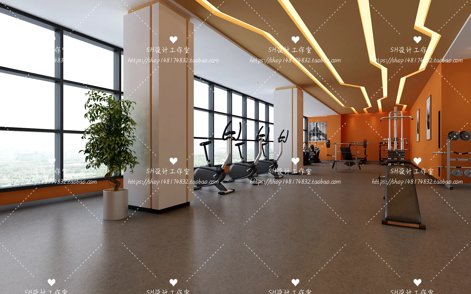GYM AND YOGA 3D SCENES – VRAY RENDER – 067