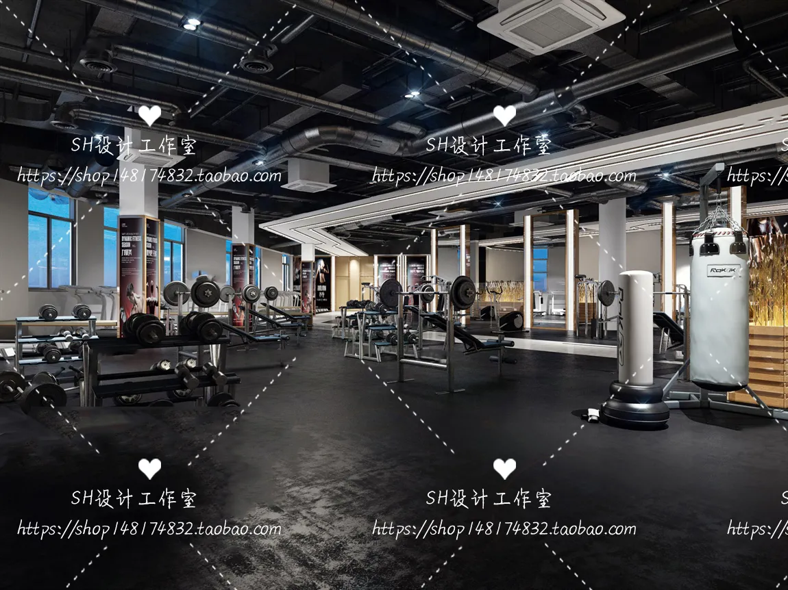 GYM AND YOGA 3D SCENES – VRAY RENDER – 068