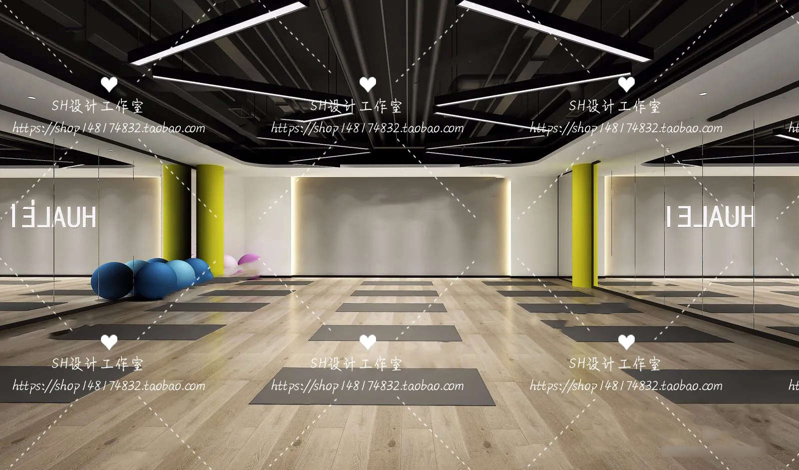 GYM AND YOGA 3D SCENES – VRAY RENDER – 073