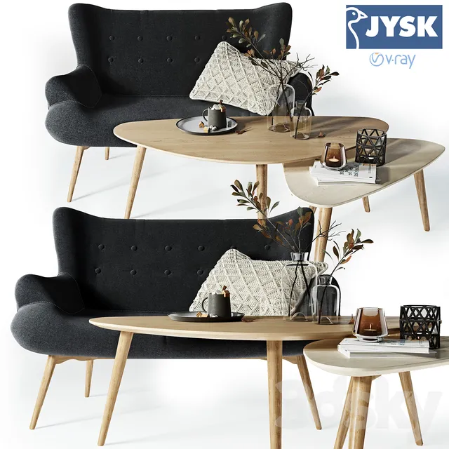 Furniture – Sofa 3D Models – Sofa Jysk EJERSLEV 3D Model