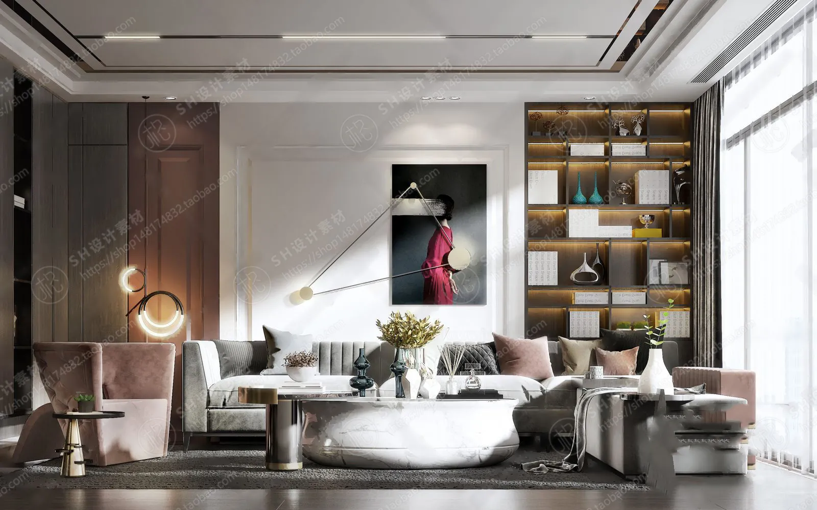 LIVING ROOM 3D SCENES – VRAY RENDER – 016