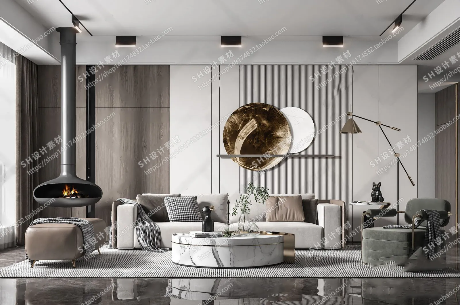 LIVING ROOM 3D SCENES – VRAY RENDER – 027