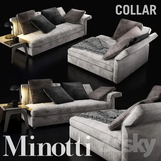 Furniture – Sofa 3D Models – Sofa Minotti Collar 2