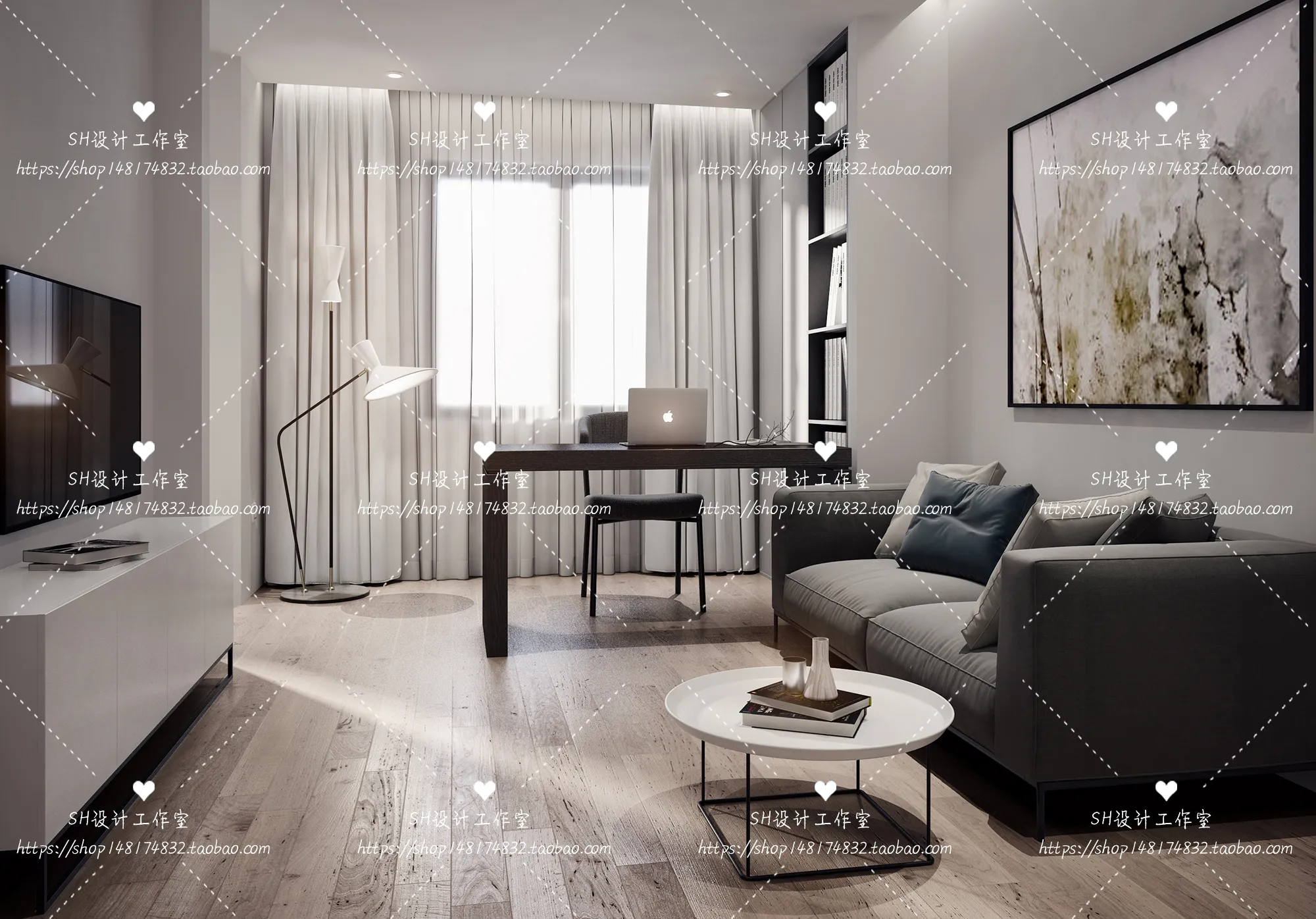 LIVING ROOM 3D SCENES – VRAY RENDER – 104