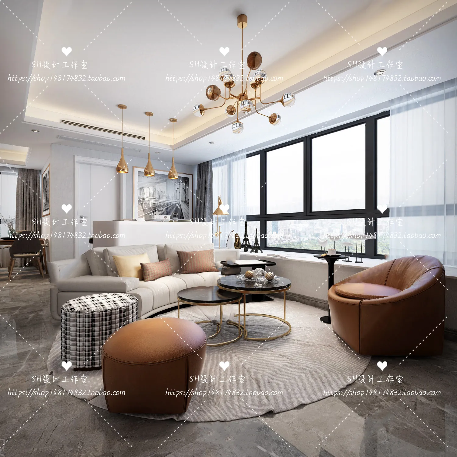 LIVING ROOM 3D SCENES – VRAY RENDER – 105