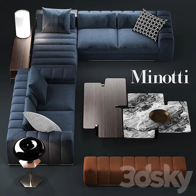 Furniture – Sofa 3D Models – Sofa minotti freeman seating system
