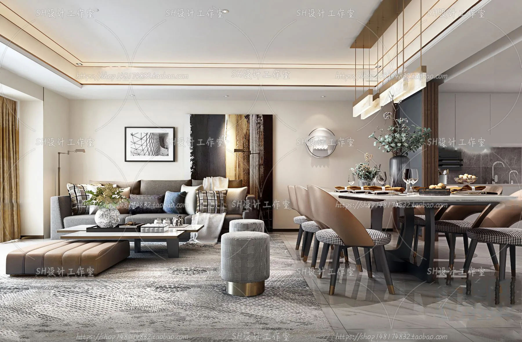 LIVING ROOM 3D SCENES – VRAY RENDER – 155