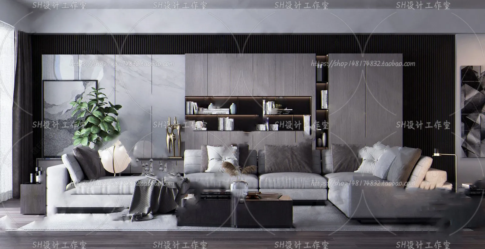 LIVING ROOM 3D SCENES – VRAY RENDER – 158