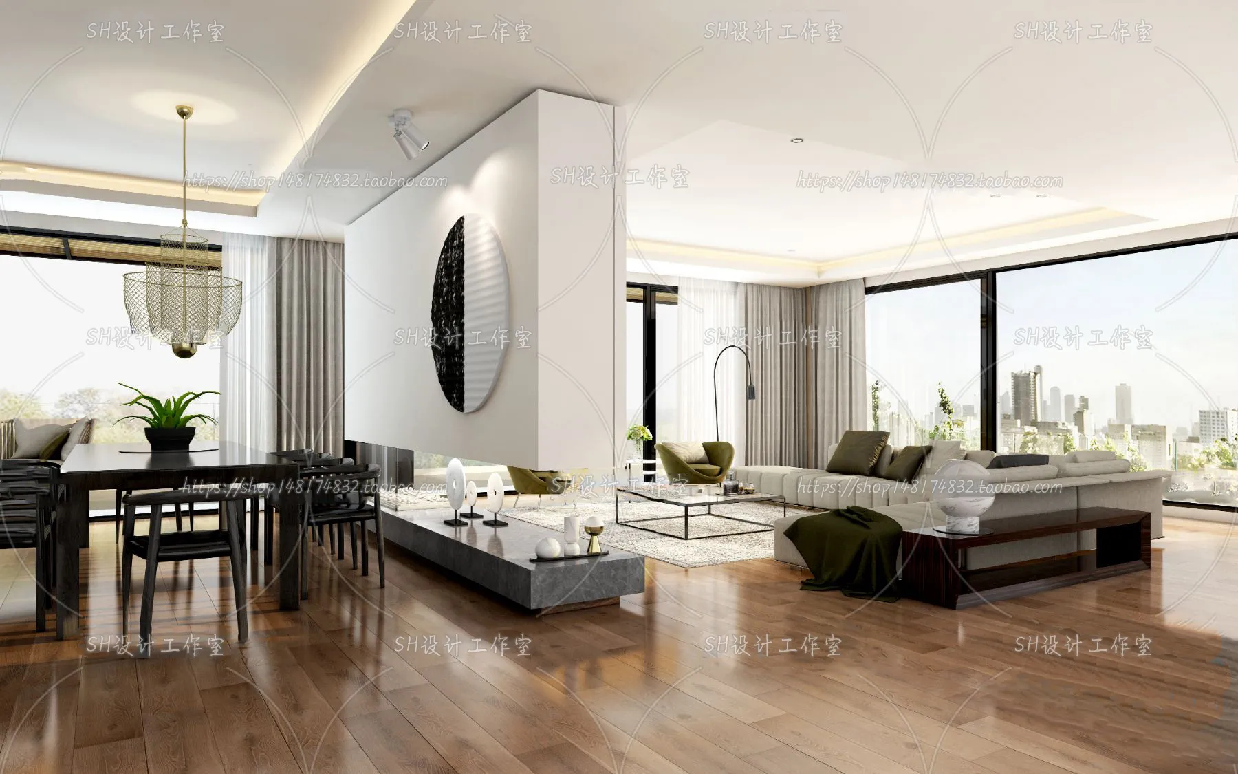 LIVING ROOM 3D SCENES – VRAY RENDER – 171