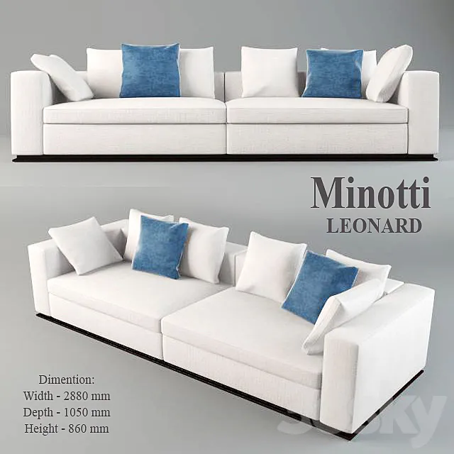 Furniture – Sofa 3D Models – Sofa Minotti Leonard a