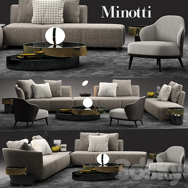 Furniture – Sofa 3D Models – Sofa minotti lounge seymour
