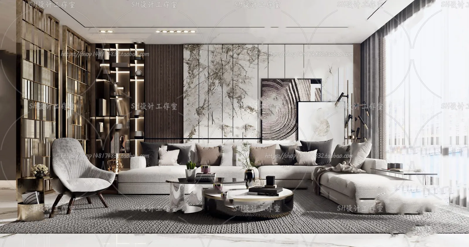 LIVING ROOM 3D SCENES – VRAY RENDER – 273