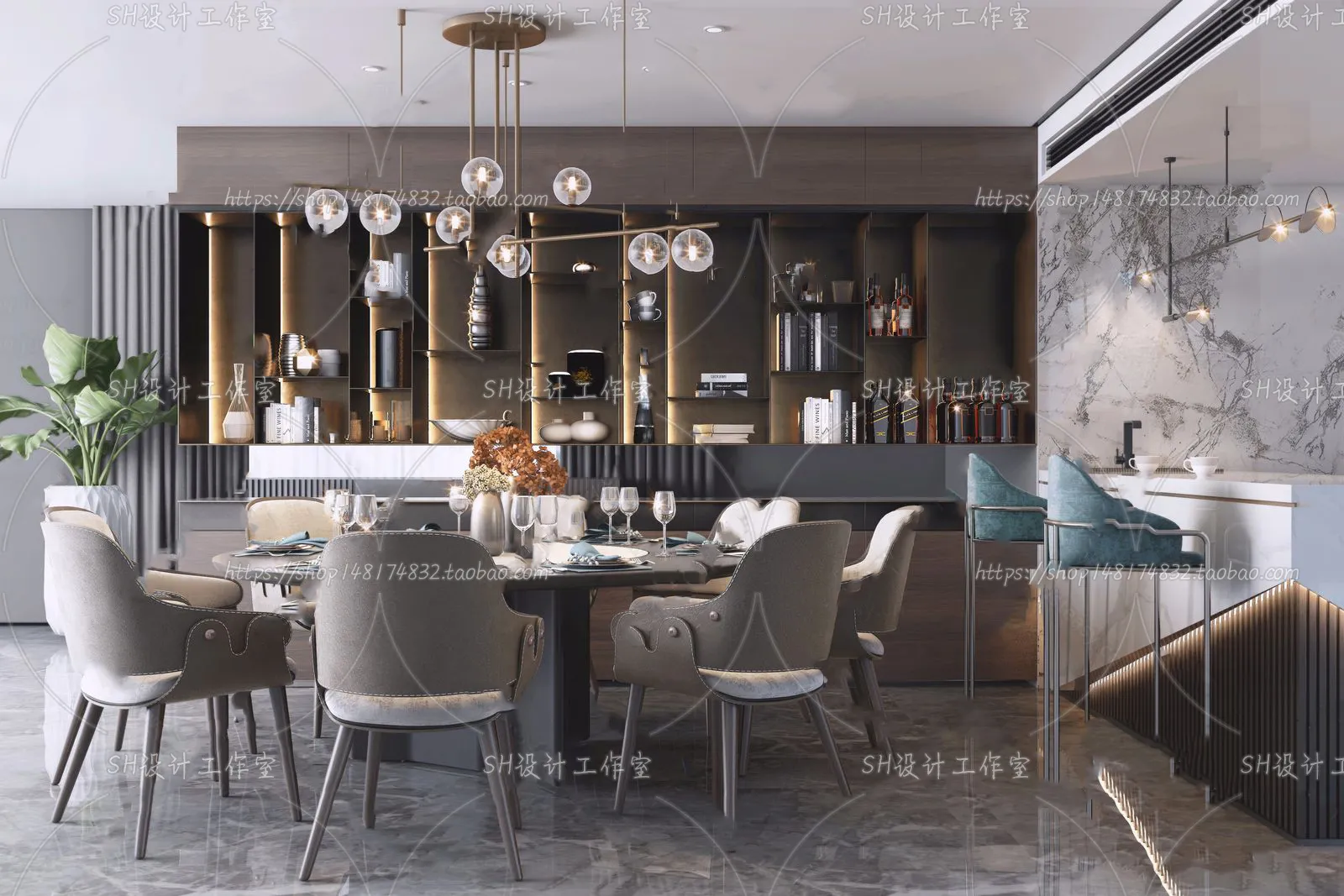 LIVING ROOM 3D SCENES – VRAY RENDER – 307