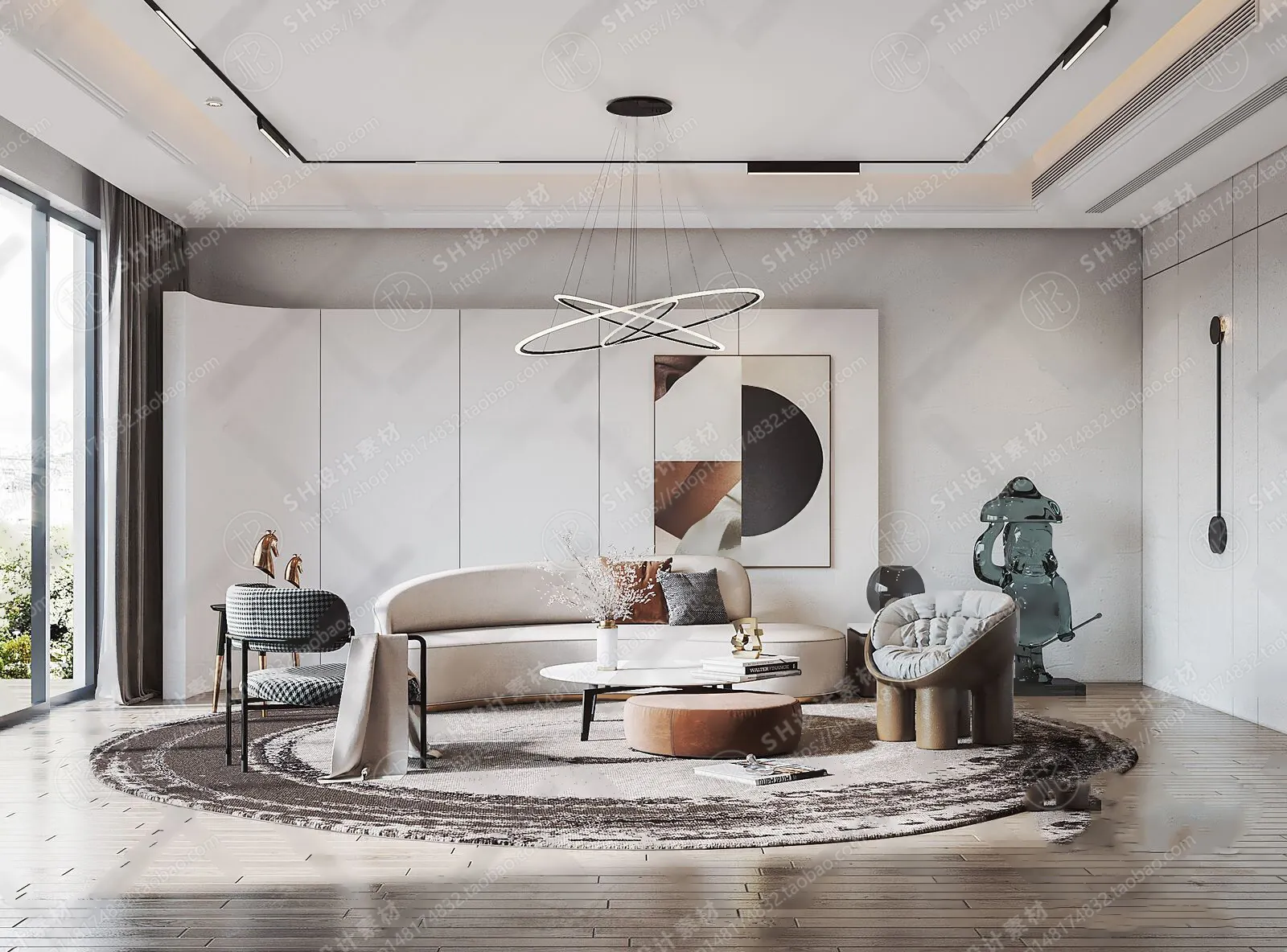 LIVING ROOM 3D SCENES – VRAY RENDER – 328