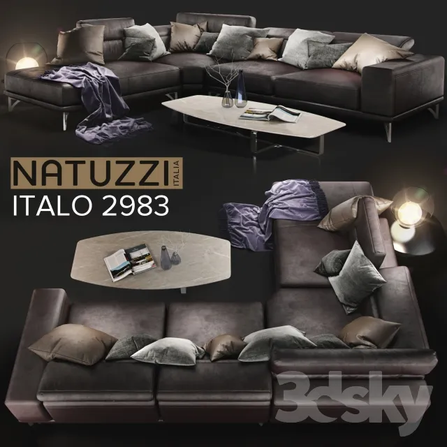 Furniture – Sofa 3D Models – Sofa NATUZZI Italo 2983 3d Model