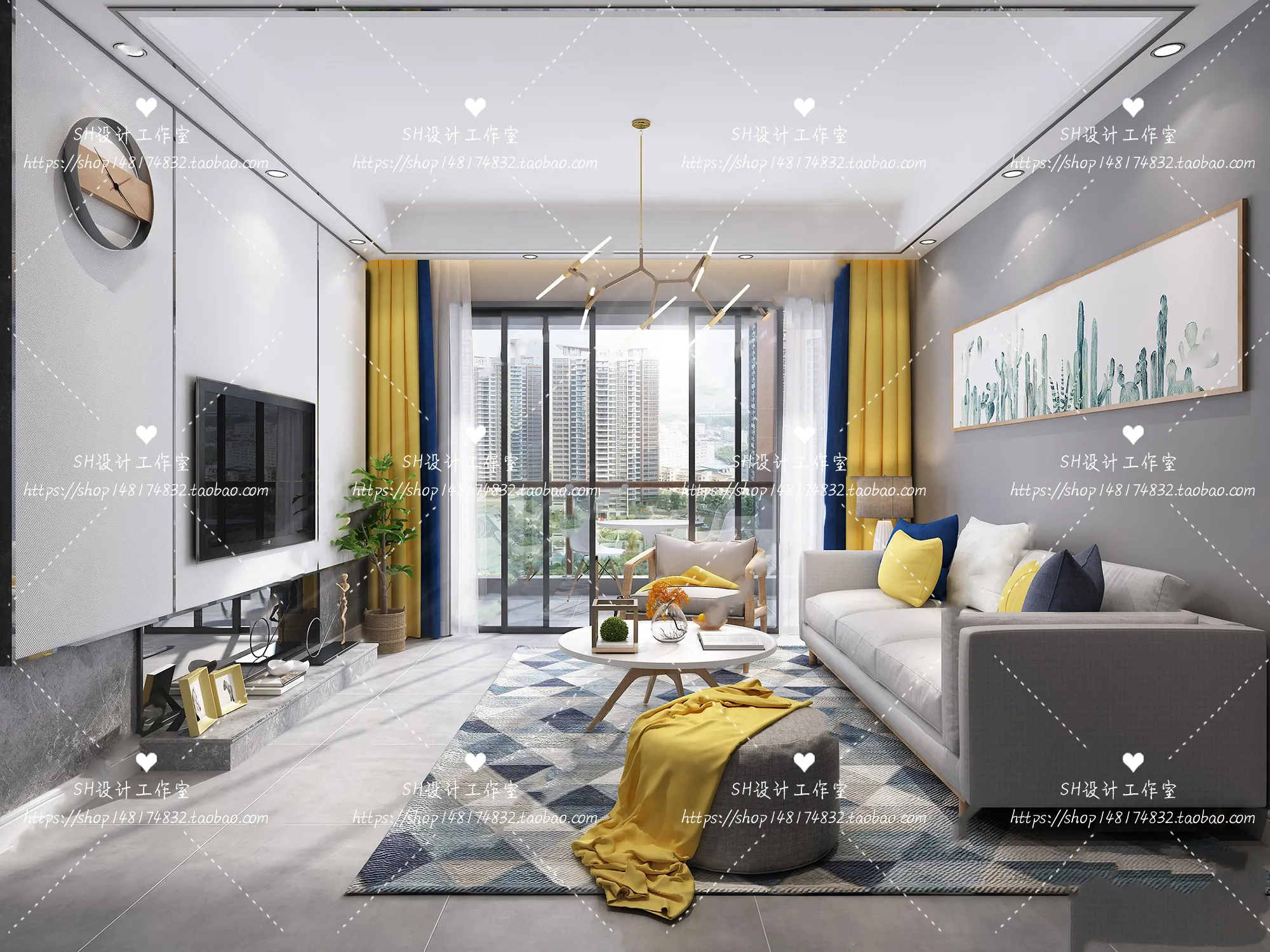 LIVING ROOM 3D SCENES – VRAY RENDER – 392