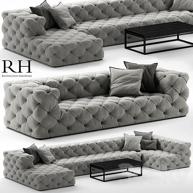 Furniture – Sofa 3D Models – Sofa rh soho tufted
