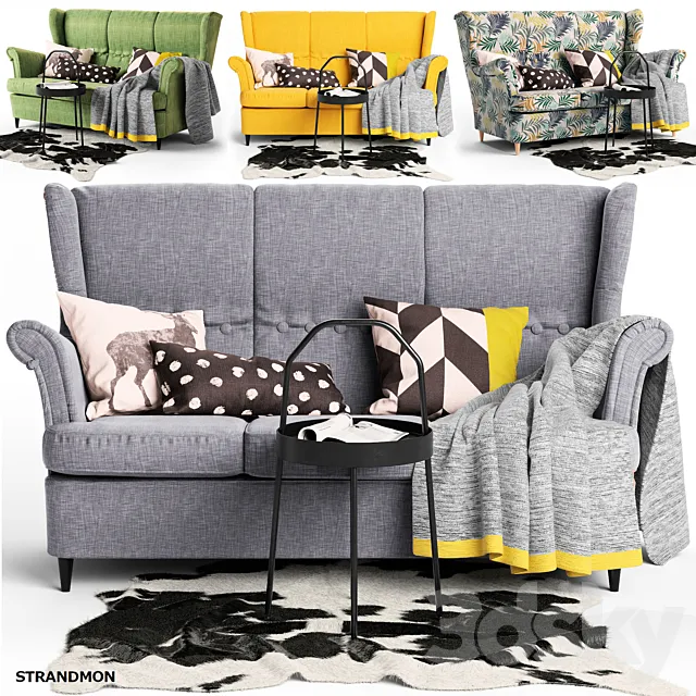 Furniture – Sofa 3D Models – sofa Strandmon Ikea sofa STRANDMON Ikea