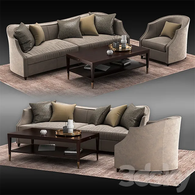 Furniture – Sofa 3D Models – Sofa UPH SOFFUL 49A by Caracole