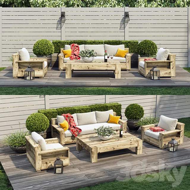 Furniture – Sofa 3D Models – Terrace; patio; outdoor space