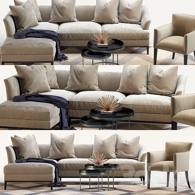 Furniture – Sofa 3D Models – The sofa and chair company set 2