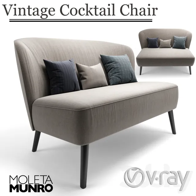 Furniture – Sofa 3D Models – Vintage Cocktail Sofa With Pillow