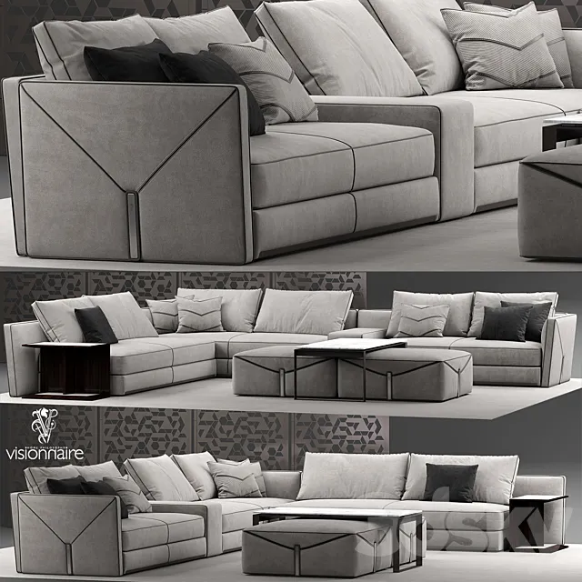 Furniture – Sofa 3D Models – Visionnaire Bastian corner sofa