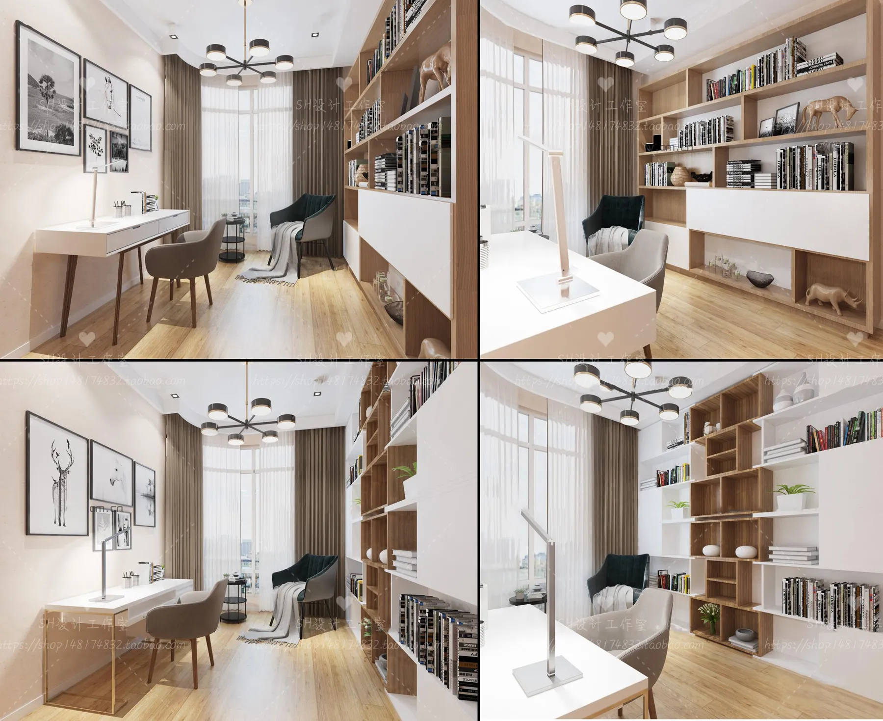 STUDY ROOM 3D SCENES – VRAY RENDER – 04