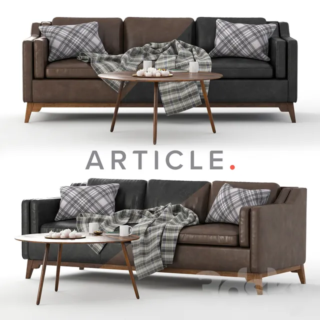 Furniture – Sofa 3D Models – Worthington Sofa and Coffe Table Amoeba