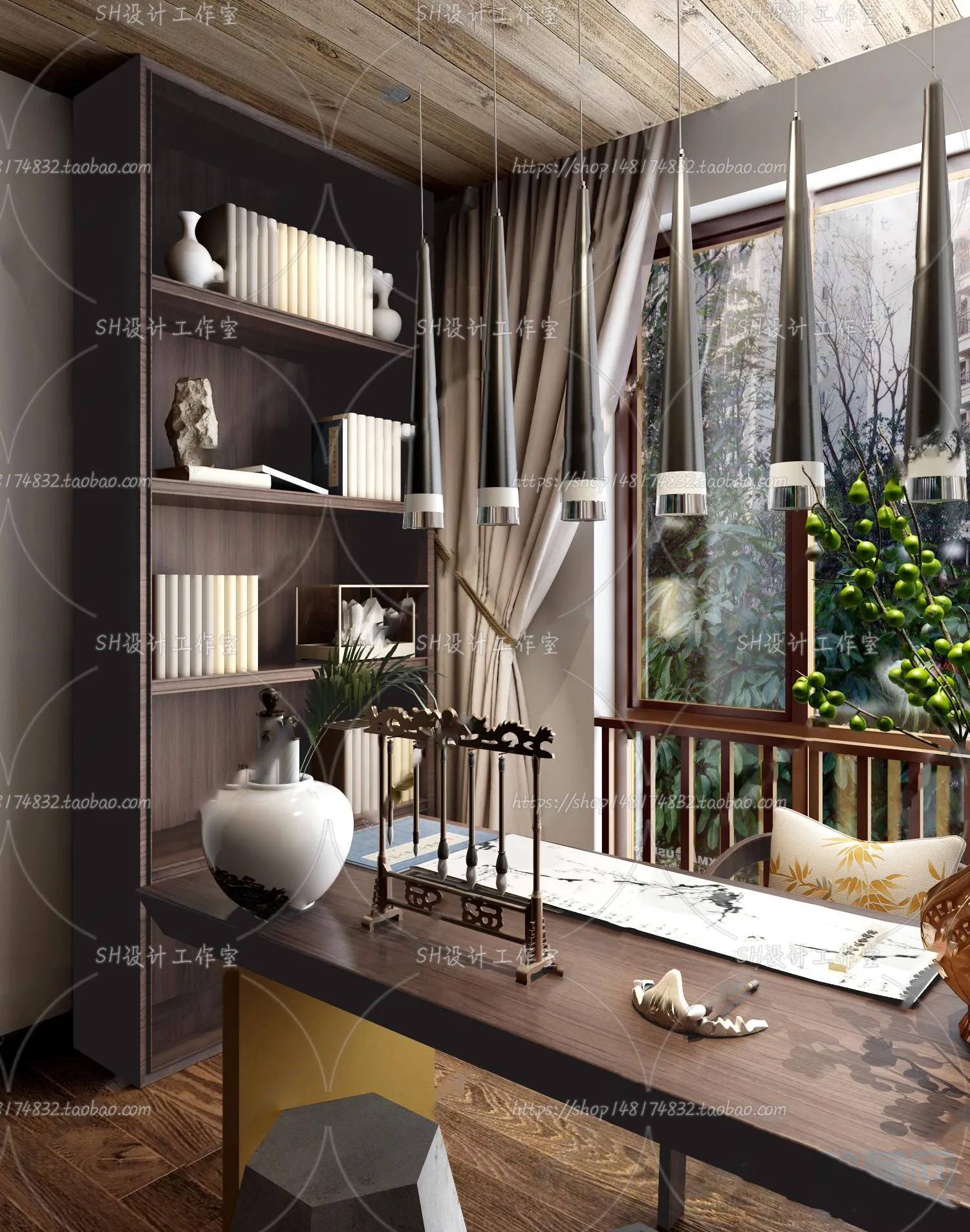 STUDY ROOM 3D SCENES – VRAY RENDER – 147