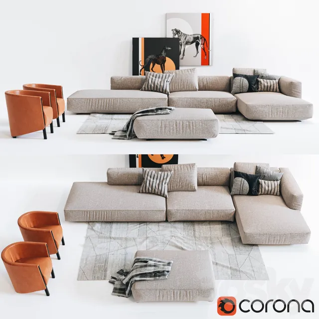 Furniture – Sofa 3D Models – Zanotta Sofa