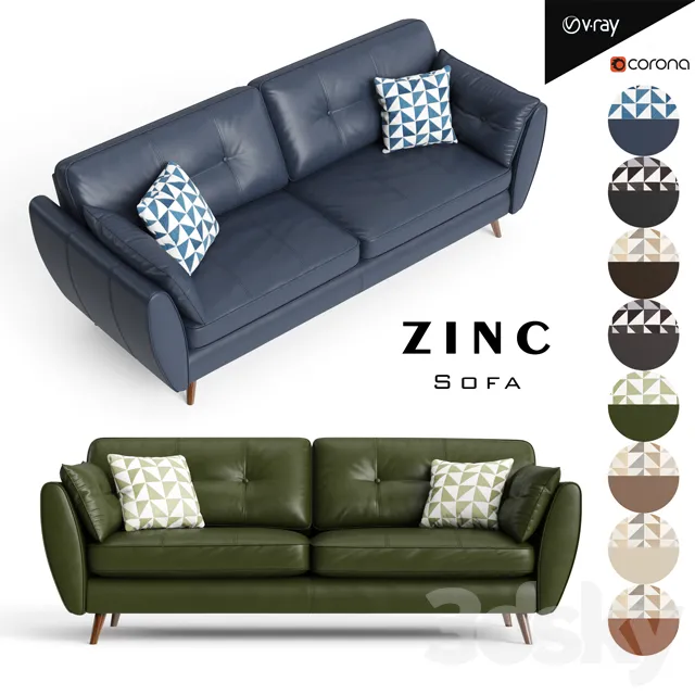 Furniture – Sofa 3D Models – Zinc sofa