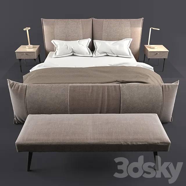 PEPPER NIGHT bed by GAMMA 3DS Max - thumbnail 3