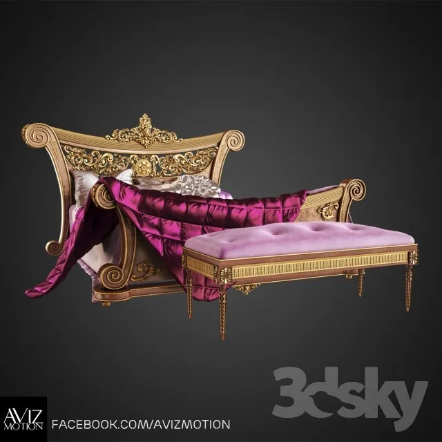 Royal Bed 3DS Max - thumbnail 3