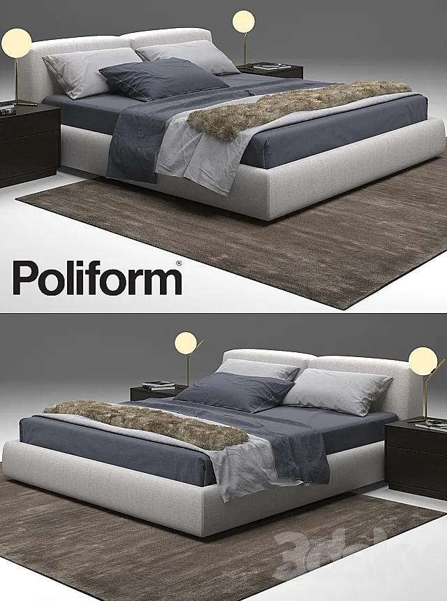 Bolton Bed Poliform 3DS Max - thumbnail 3