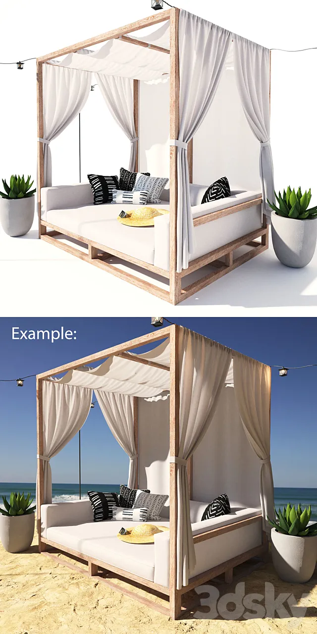 AVIARA CANOPY DAYBED 3DS Max - thumbnail 3