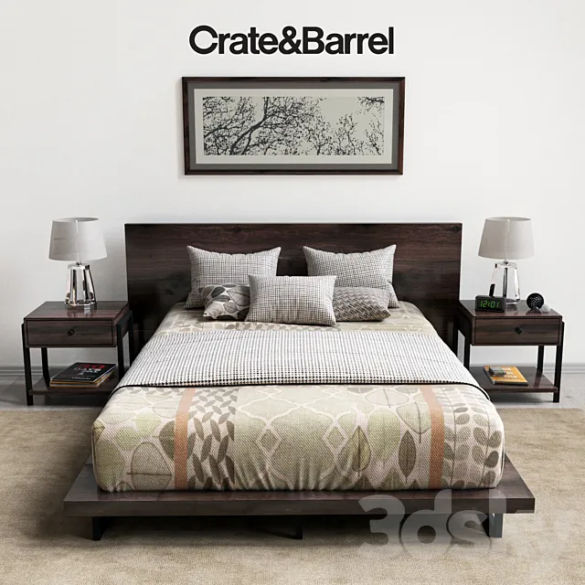 Crate & Barrel bedroom 3DS Max - thumbnail 3