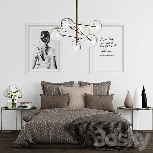 Bedroom set 4 3DS Max - thumbnail 3