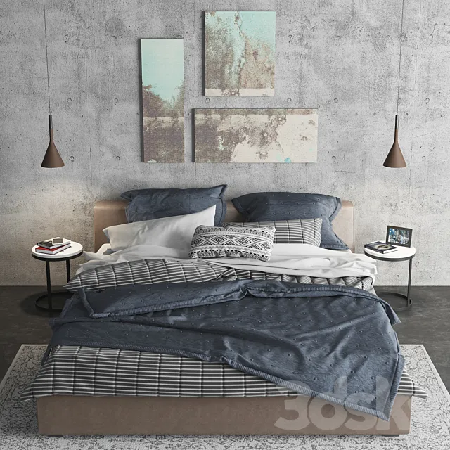 Meridiani Louis bed 3DS Max - thumbnail 3
