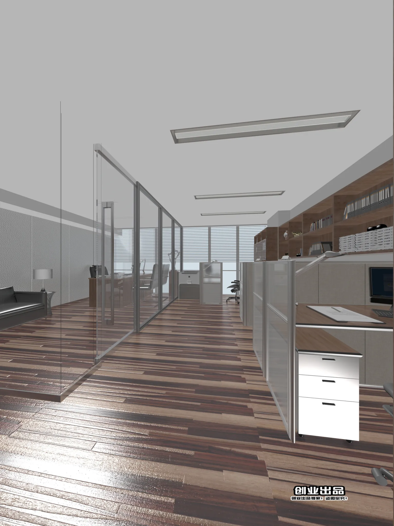 3D OFFICE INTERIOR (VRAY) – WORKSPACE 3D SCENES – 126