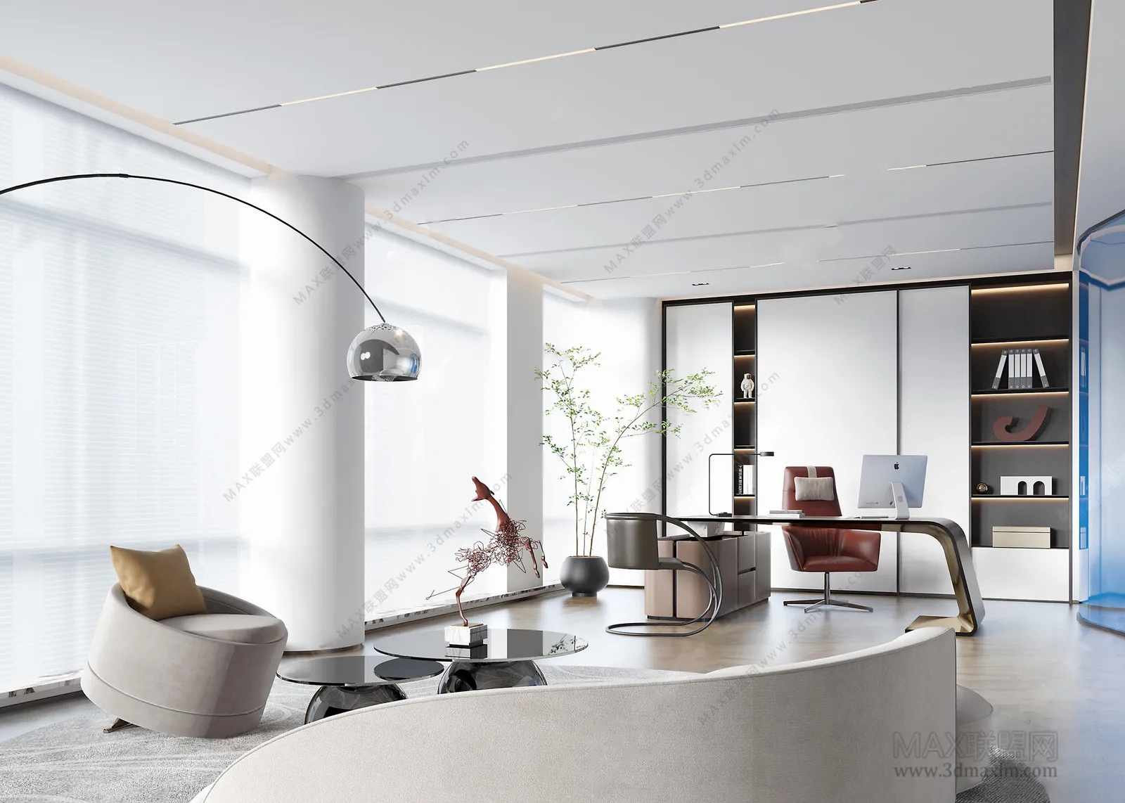 3D OFFICE INTERIOR (VRAY) – MANAGER ROOM 3D SCENES – 010
