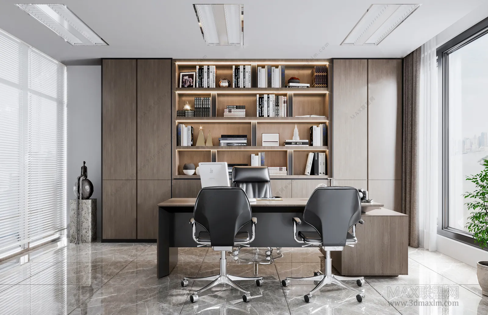 3D OFFICE INTERIOR (VRAY) – MANAGER ROOM 3D SCENES – 032