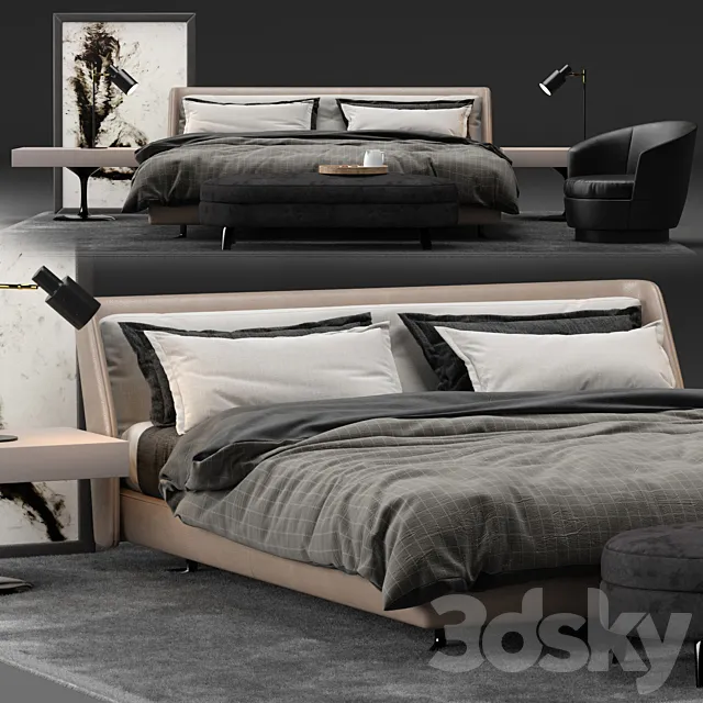 Spencer Bed – Minotti 3DS Max - thumbnail 3