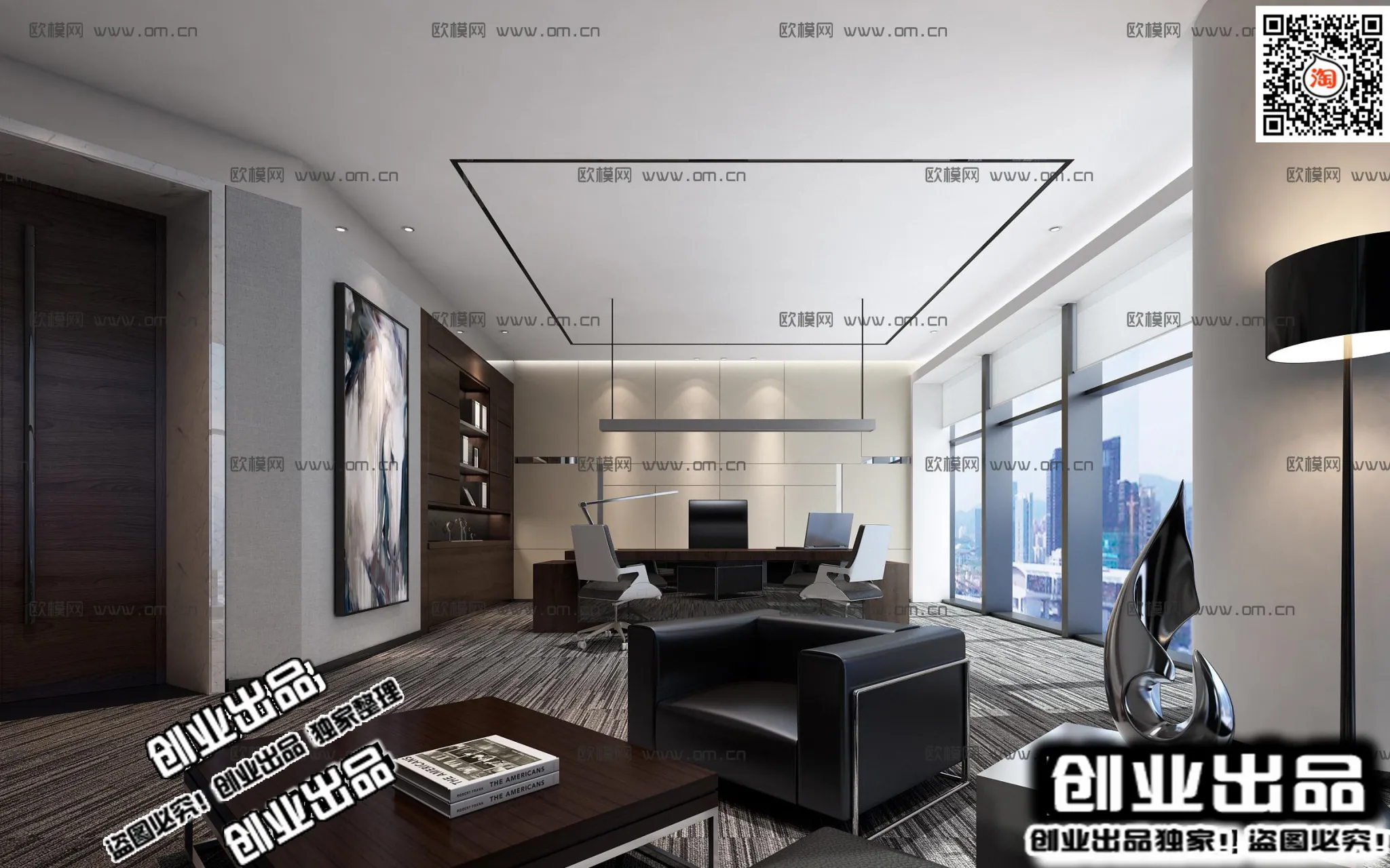 3D OFFICE INTERIOR (VRAY) – MANAGER ROOM 3D SCENES – 062