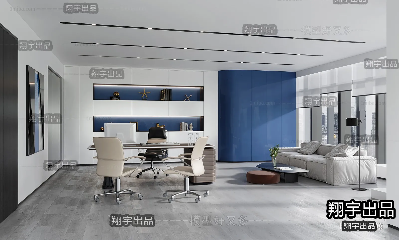 3D OFFICE INTERIOR (VRAY) – MANAGER ROOM 3D SCENES – 076