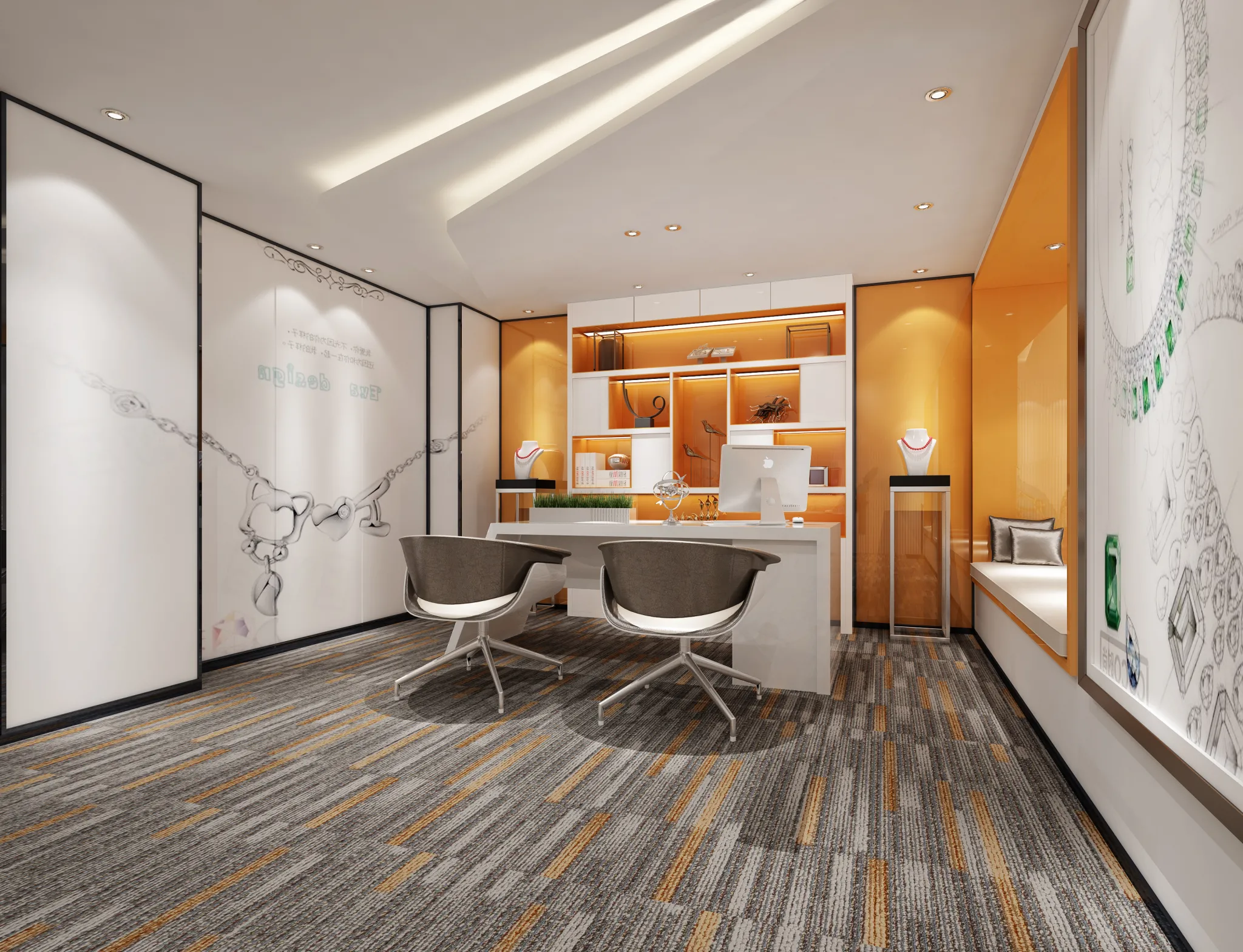 3D OFFICE INTERIOR (VRAY) – MANAGER ROOM 3D SCENES – 083