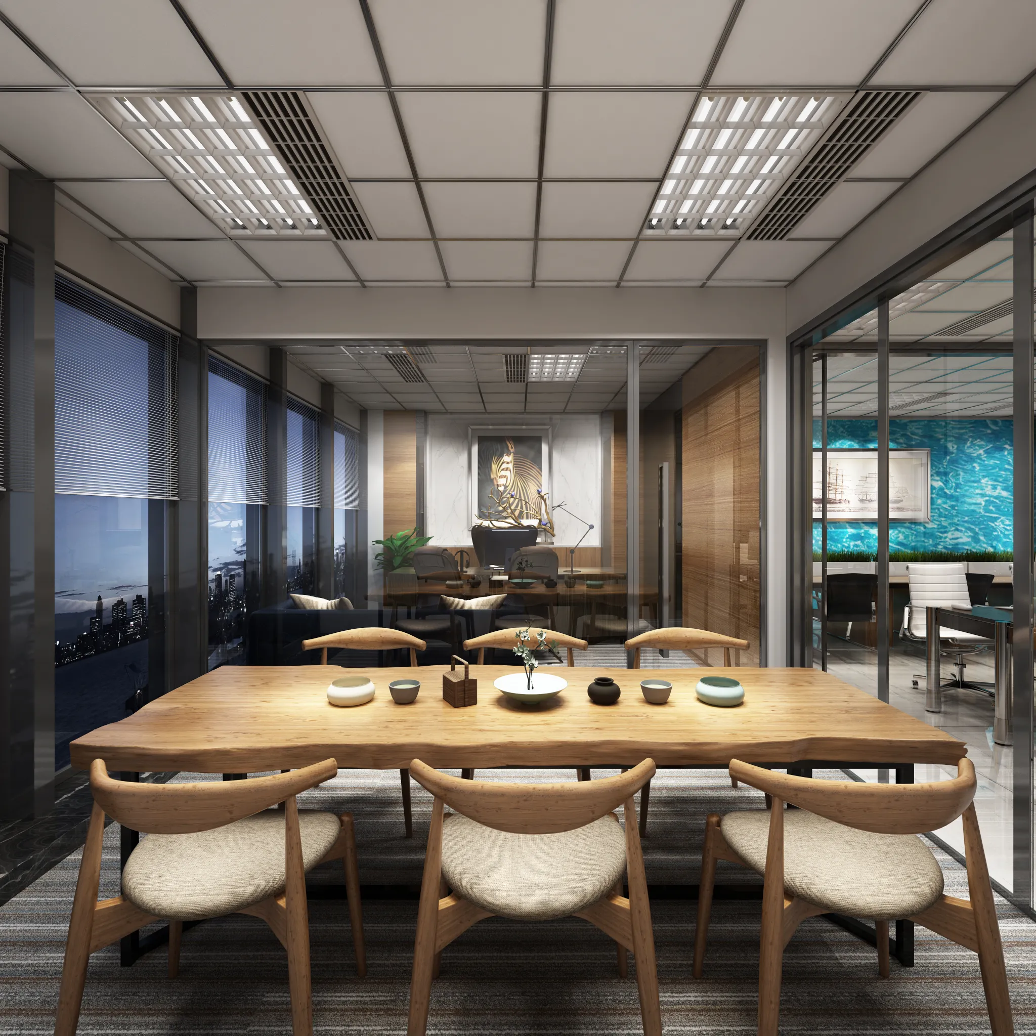 3D OFFICE INTERIOR (VRAY) – MANAGER ROOM 3D SCENES – 085